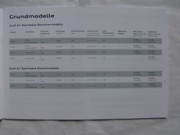 Audi Preisliste A1 November 2011 NEU