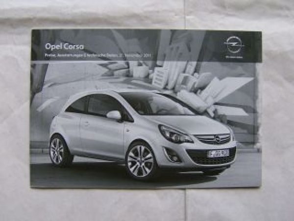 Opel Corsa Preisliste November 2011 NEU