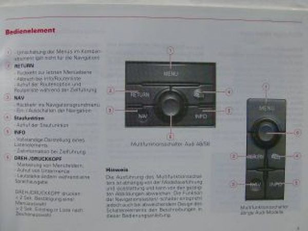 Audi Navigationssystem Handbuch September 2000 A3 A4 +Avant