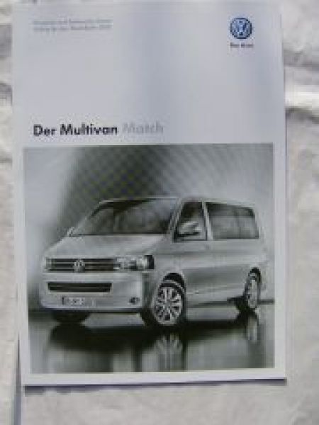 VW T5 Multivan Match November 2011 NEU Rarität
