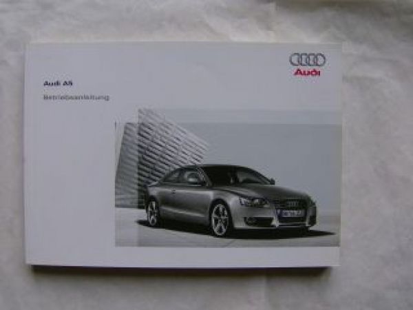 Audi A5 Mai 2008 Bordbuch Betriebsanleitung