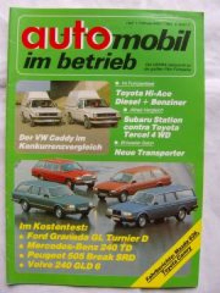 automobil im betrieb Nr.1 2+3/1983 Kostentest Ford Granada GL Tu