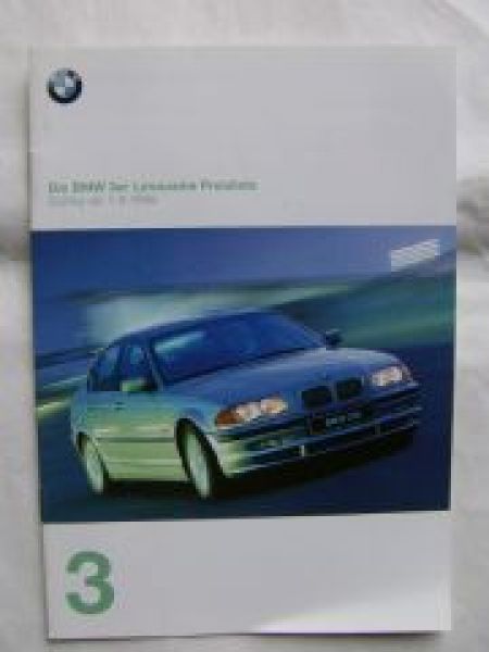 BMW 3er Limousine E46 318i-328i,320d 1.September 1998 Schweiz