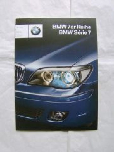 BMW 7er Reihe Sèrie 7 Belux Preisliste März 2005 NEU