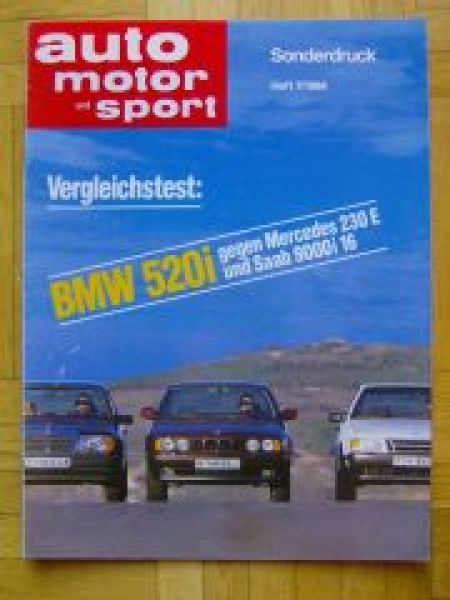 AMS 7/1988 BMW 520i E34 gegen Mercedes W124 230E Saab 9000i 16