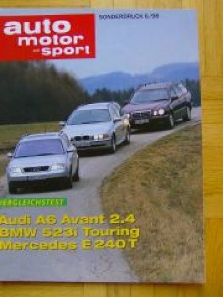 AMS 6/1998 Audi A6 Avant 2.4 gegen 523i Touring E39 Mercedes