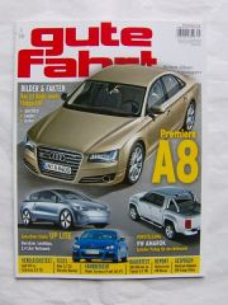gute fahrt 1/2010 A8, VW Amarok, Polo 12TSI, Golf GTI vs. Sciroc