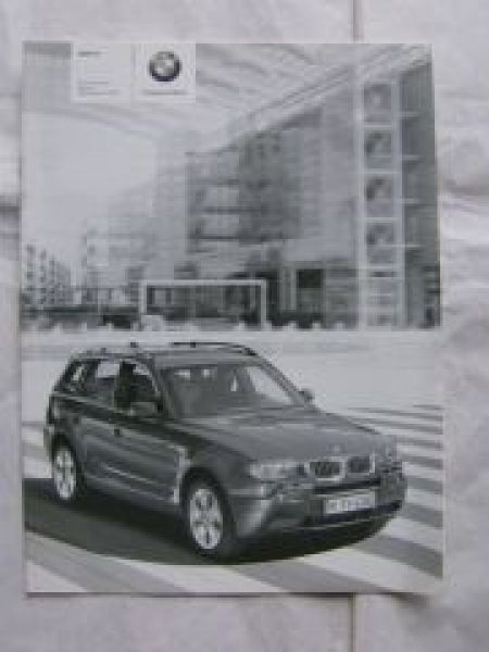 BMW Preisliste X3 E83 2.5i 3.0i 2.0d 3.0d September 2004 NEU