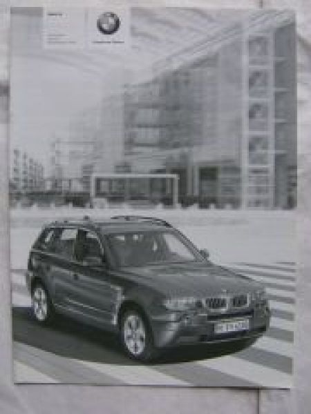 BMW Preisliste X3 E83 2.0i 2.5i 3.0i 2.0d 3.0d  September 2005