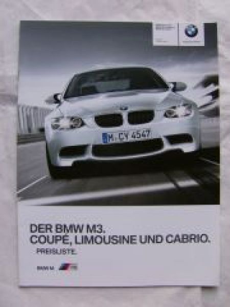 BMW M3 Coupè Limousine Cabrio E92 E90 E93 März 2011 NEU
