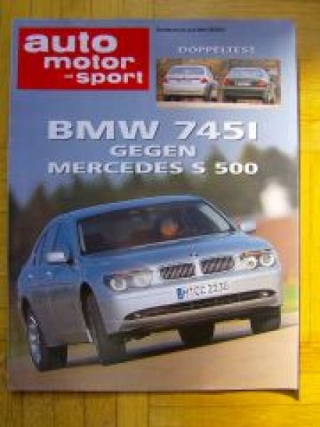 AMS 25/2001 BMW 745i E65 gegen Mercedes S500 W220