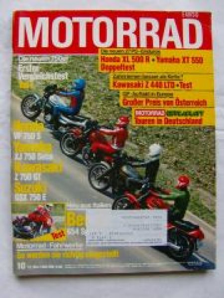 Motorrad 10/1982 Vergleich:Honda VF750 S vs. Yamaha XJ 750 Seca