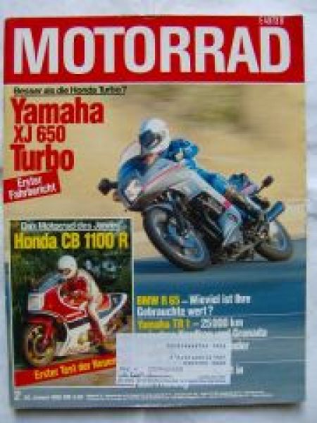 Motorrad 2/1982 Honda CB 1100R,Yamaha XJ 650 Turbo,BMW R65