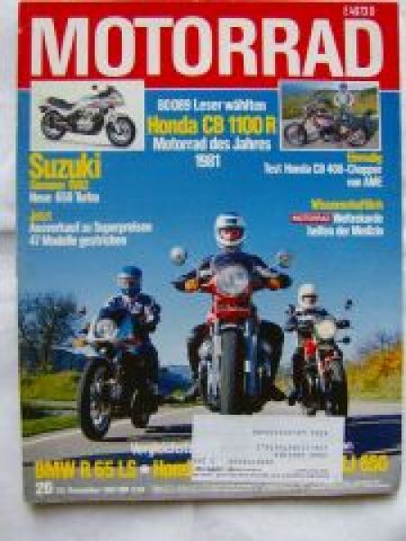 Motorrad 26/1981 Honda CB400 Chopper AME,Vergleichstest