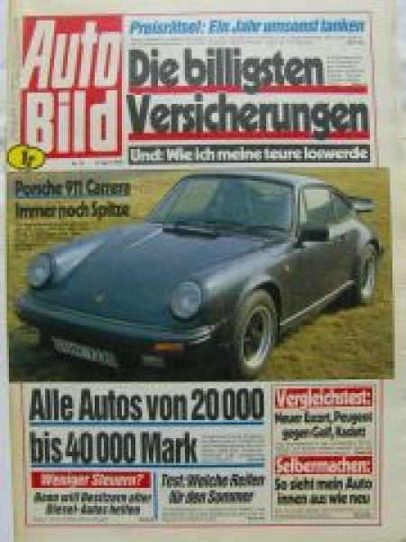 Auto Bild 16/1986 Porsche 911 Carrera,Käfer Eller Roadster