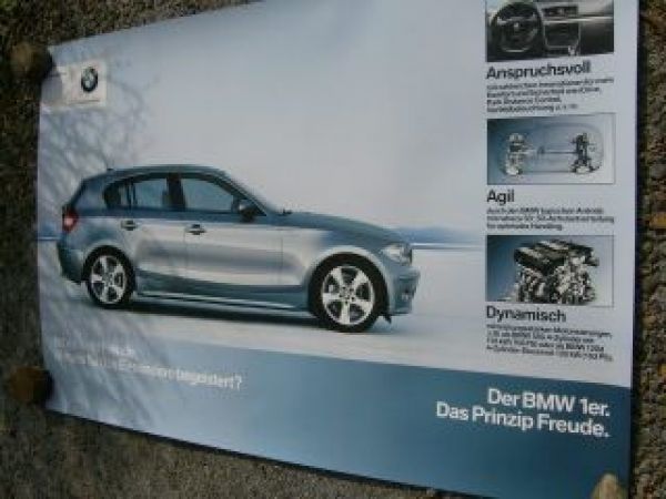 BMW 1er Reihe 5-Türer E87 Werbeplakat Das Prinzip Freude