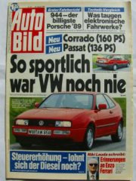 Auto Bild 34/1988 VW Corrado G60,Porsche 944,Ford Escort CL 1.3