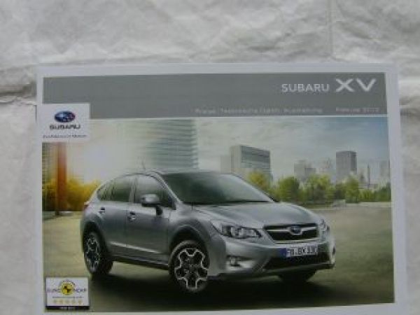 Subaru XV Preisliste Februar 2012 NEU