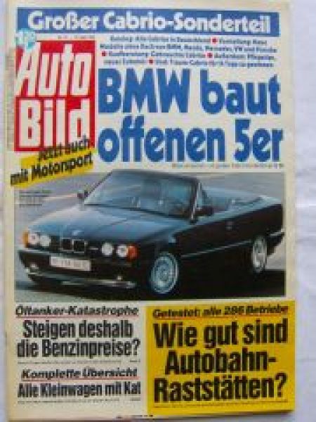 Auto Bild 15/1989 M5 E34 Cabriolet,Schulz E32,MR2,190E 2.3-16