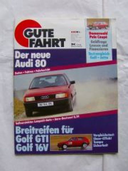 Gute Fahrt 10/1986 Audi 80,Audi 100 Tubro, Polo Coupè