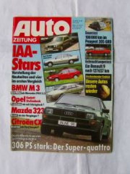 Auto Zeitung 18/1985 M3 E30, Dauertest Peugeot 205 GRD