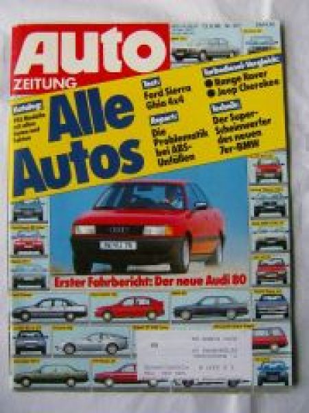 Auto Zeitung 20/1986 Ford Sierra Ghia 4x4,Range Rover, Cherokee