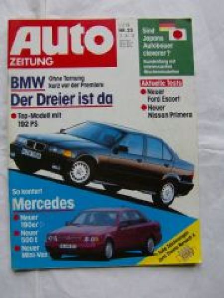 Auto Zeitung 23/1990 Mercedes 500E W124,BMW M5 E34,Primera 2.0SL