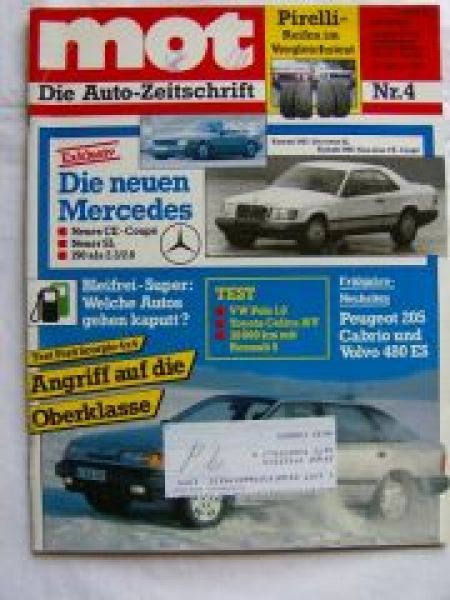 mot 4/1986 VW Polo 1.0, Toyota Celica 16V,Renault 5 Dauertest