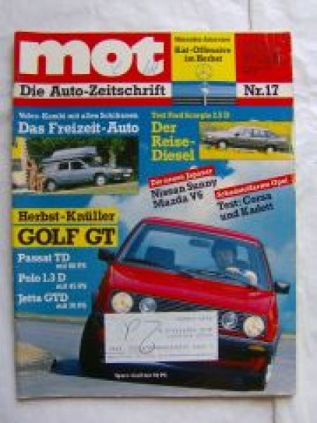 mot 17/1986 Corsa vs. Kadett 1.3NE,VW Passat 32b 2,2 Kat