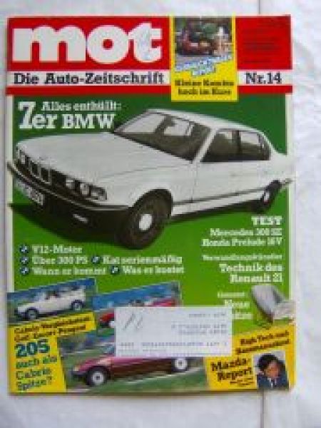 mot 14/1986 BMW 7er E32,VW Golf GL,Escort 1.6 Ghia,300SE W126