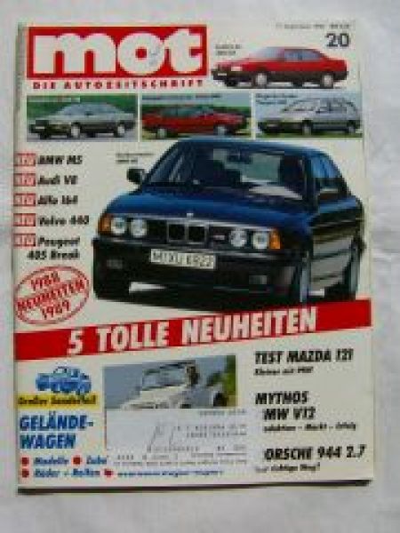 mot 20/1988 Porsche 944 2.7,Volvo 440,405 Break, Mazda 121