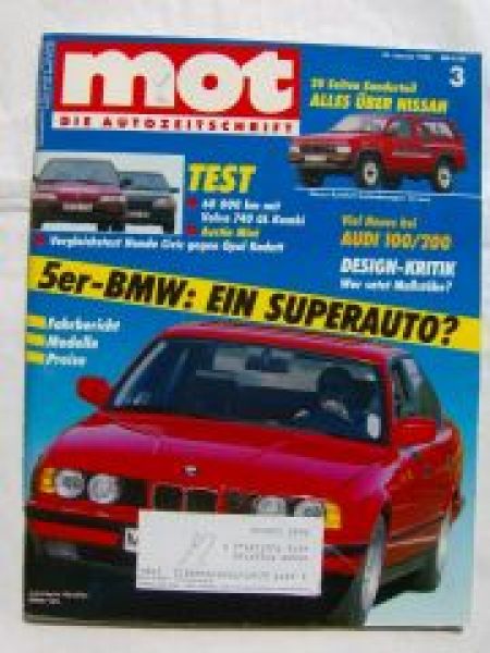 mot 3/1988 BMW E34,Mini Mayfair Sport, Honda Civic 1.4 vs. Kadet