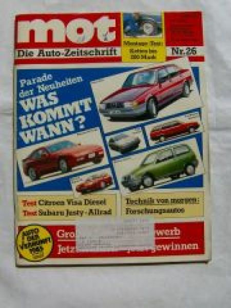 mot 26/1984 Citroen Visa 17RD,Justy 1000 4WD,Saab 900i