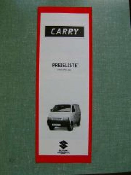 Suzuki Carry Preisliste 4/1999