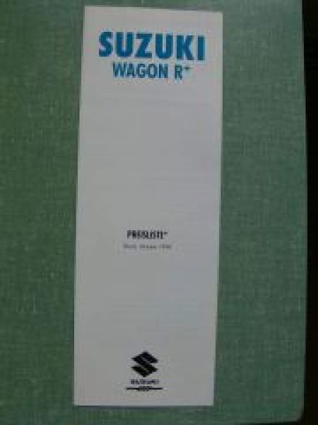 Suzuki Wagon R+ Preisliste 10/1998
