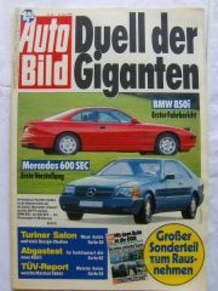 Auto Bild 18/1990 BMW 850i E31 vs. 600SEC W140,Nova Kombi