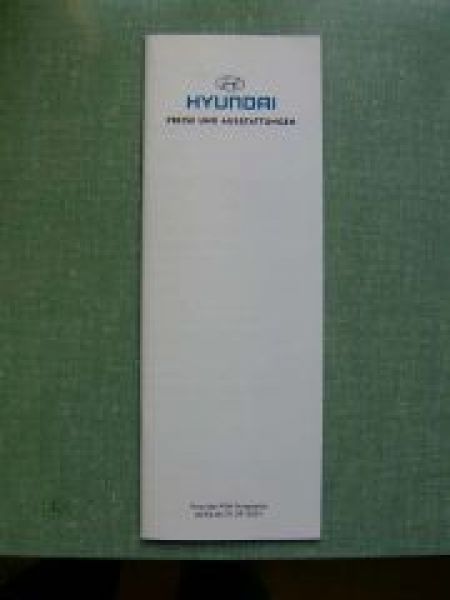 Hyundai Preise&Ausstattungen  PKW-Programm 01.09.2001