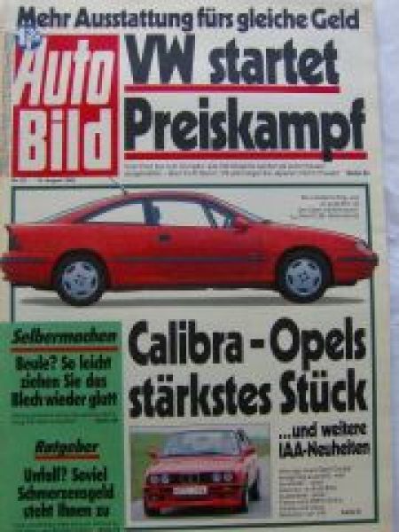 Auto Bild 33/1989 Calibra,318is E30,Frankia 570HK,R19 tXE,626 GL