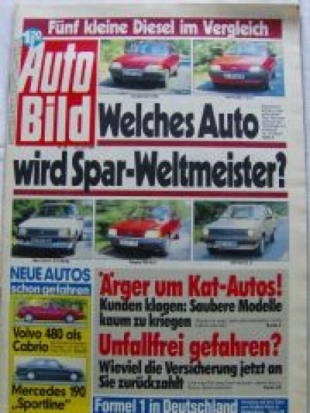 Auto Bild 30/1989 Corsa 1.5D Swing,205XLD,Polo CL D,Fiesta 1.8D