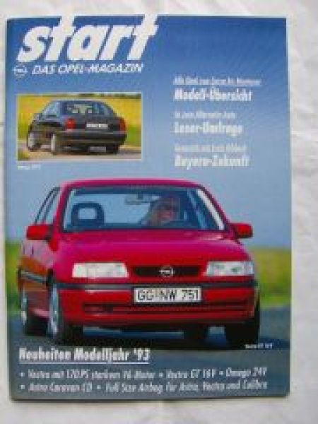 Start magazin 3/1992 Omega 24V, Vectra GT 16V,Astra Caravan CD