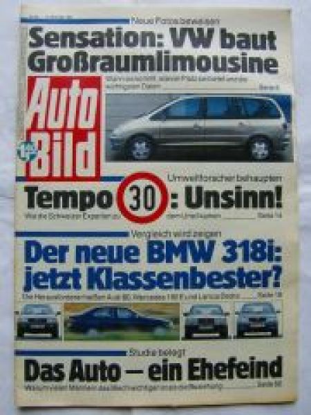 Auto Bild 50/1990 BMW 318i E36 vs. Audi 80 vs. 190E vs. Lancia D