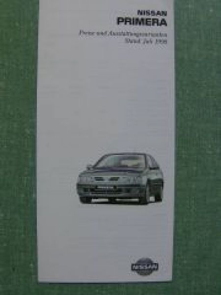 Nissan Primera 7/1998 Preisliste