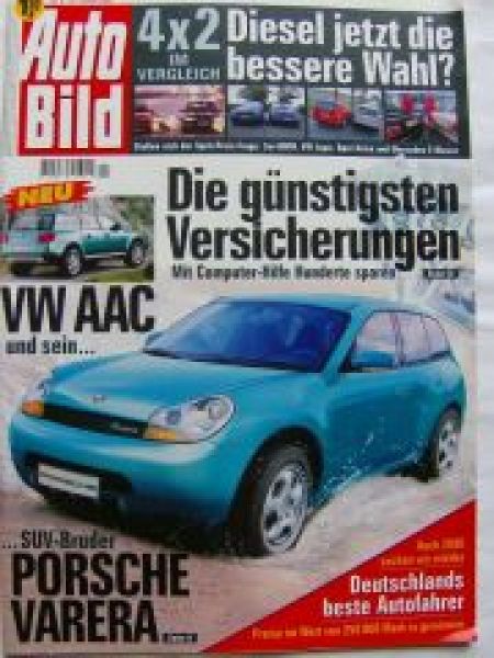 Auto Bild 4/2000 VW AAC,Porsche Varera,626 Kombi,Almera,Koleos