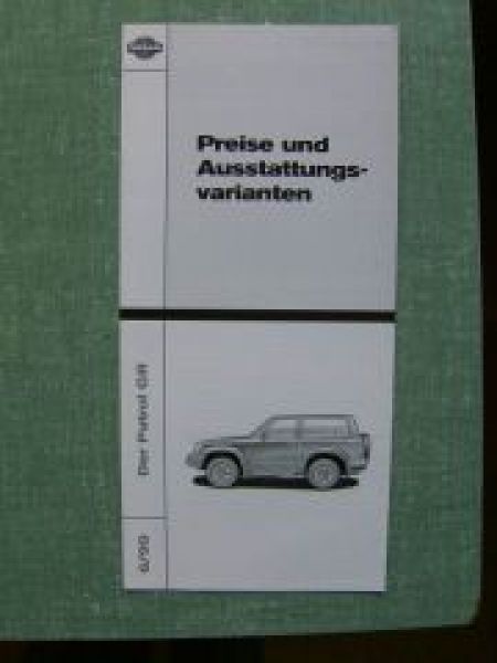Nissan Patrol GR 6/1999 Preisliste