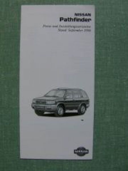 Nissan Pathfinder 9/1998 Preisliste