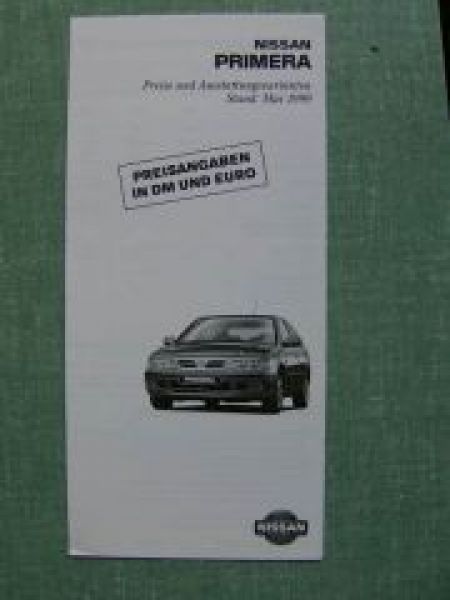 Nissan Primera 5/1999 Preisliste
