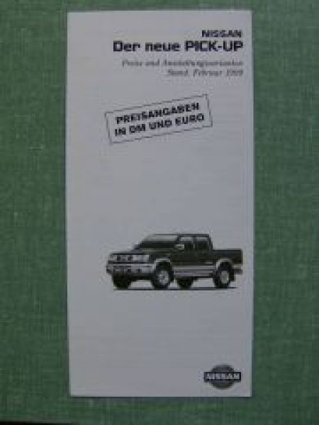 Nissan neue Pick-Up 2/1999 Preisliste