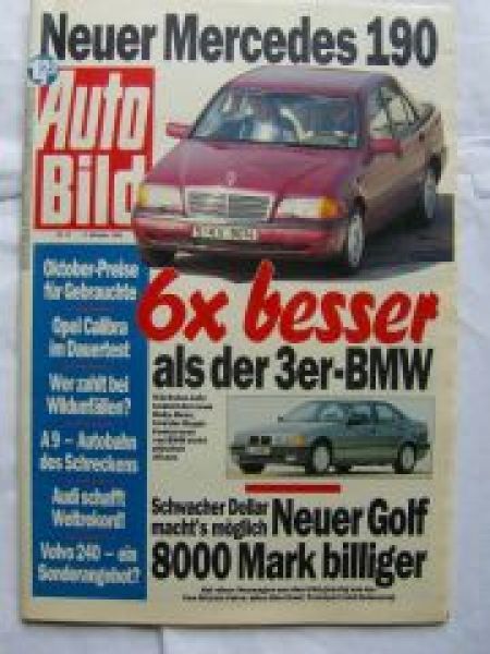 Auto Bild 41/1992 W202,E36, Opel Calibra Dauertest,BMW K1100 LT