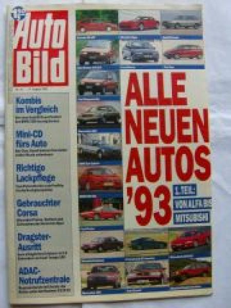 Auto Bild 34/1992 Audi 80 vant vs. BMW 318i Touring E30,Corsa A