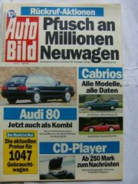 Auto Bild 19/1992 Audi 80 Avant,R19 Cabrio,Corvette,Ducati 900 S